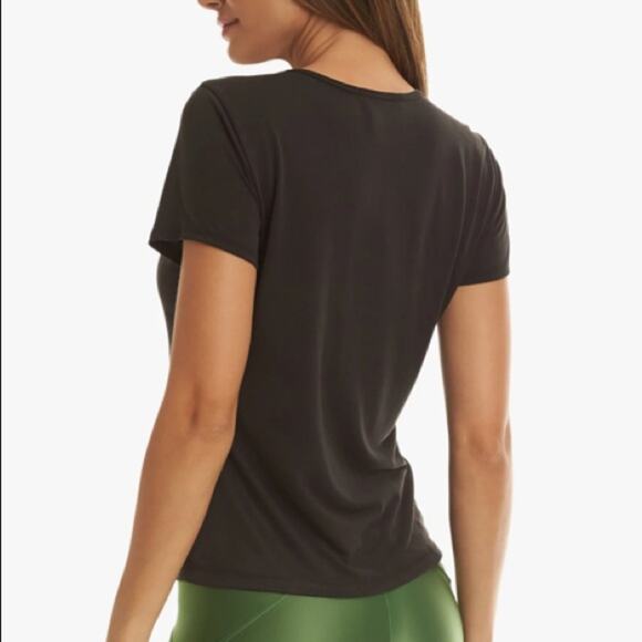 NWT Koral Isla Cupro Short Sleeve Top Sz Small in Black - Picture 3 of 11